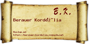 Berauer Kordélia névjegykártya